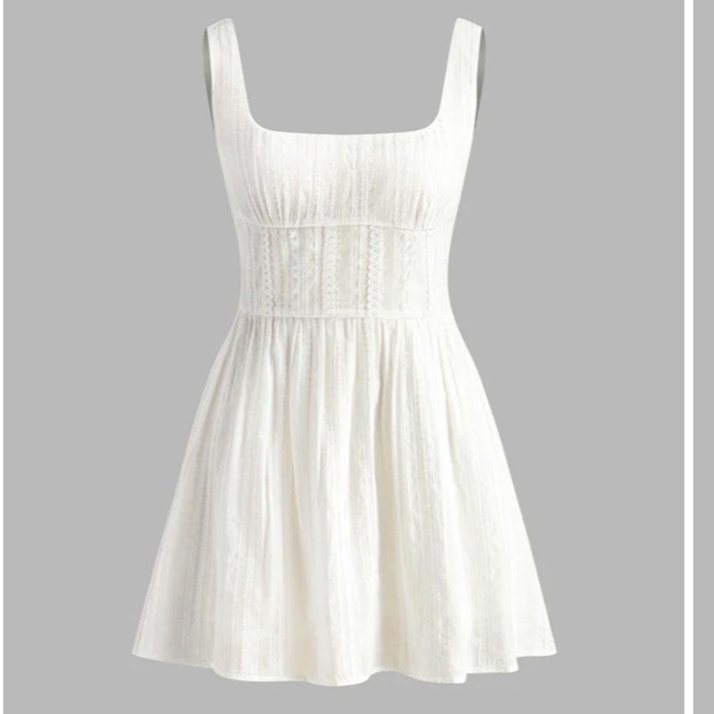 Commense Semi-Sheer Solid Square Neckline Short D… - image 5